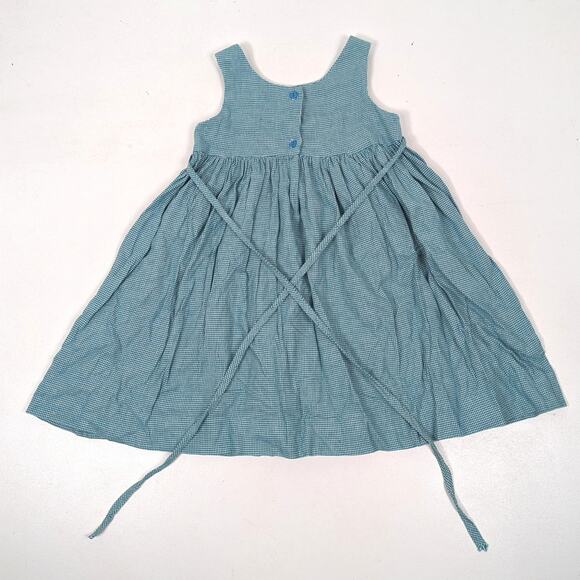 Funtasia Too Dress Girl Size 4 Green Gingham Apple Tree Sundress Boutique School - Picture 4 of 6